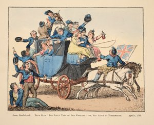 True Blue! Les joyeux marins de la vieille Angleterre; ou Tous vivants à Portsmouth, pub. 1799 - Isaac Robert Cruikshank